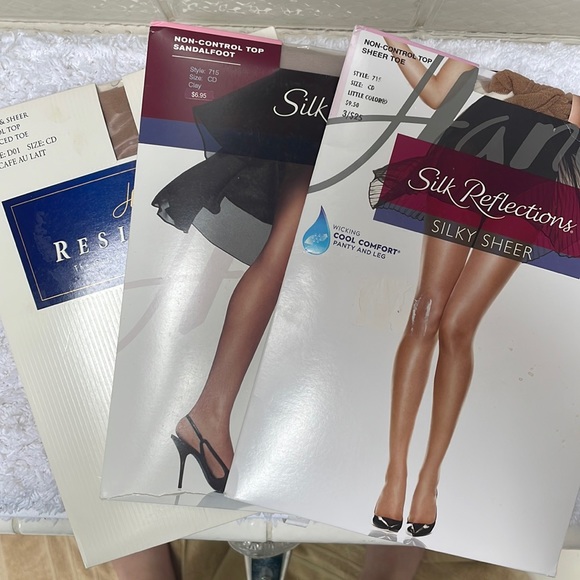 Hanes Accessories 3 Packages Hanes Size Cd Pantyhose Tan See
